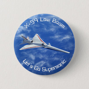 Badge Rond 5 Cm X-59 Avion à réaction supersonique à faible poussé