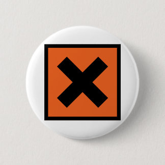 Badge Rond 5 Cm X signe toxique chimiste