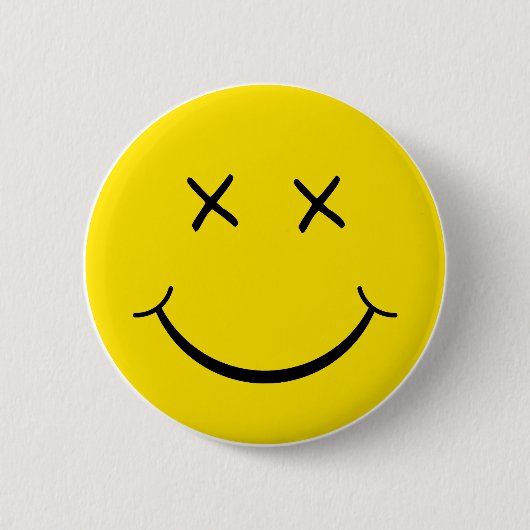 Badge Rond 5 Cm X visage d'oeil (Devant)