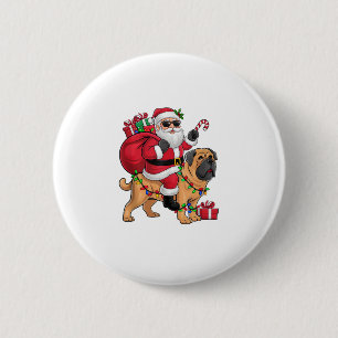 Badge Rond 5 Cm Xmas Éclairage Père Noël équitation Français Masti