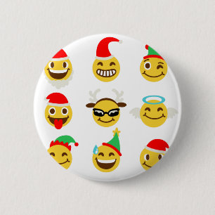 Badge Rond 5 Cm xmas émoji joyeux