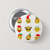 Badge Rond 5 Cm xmas émoji joyeux (Devant & derrière)