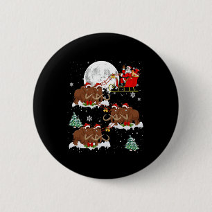 Badge Rond 5 Cm Xmas Lighting Tree Père Noël équitation laine Mamm