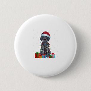 Badge Rond 5 Cm Xmas Lights Père Noël Allemand Pointeur court chie