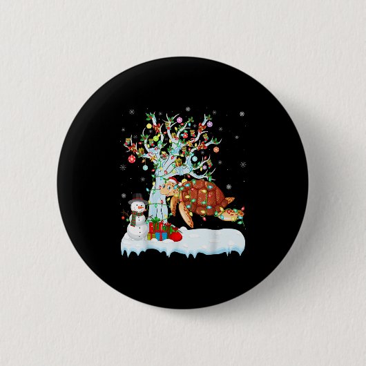 Badge Rond 5 Cm Xmas Tree Decoration Lighting Sea Turtle Christmas (Devant)