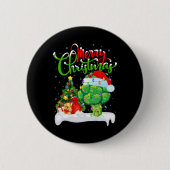 Badge Rond 5 Cm Xmas Tree Lights Santa Hat Vegetable Broccoli Chri (Devant)