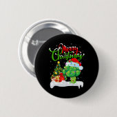 Badge Rond 5 Cm Xmas Tree Lights Santa Hat Vegetable Broccoli Chri (Devant & derrière)