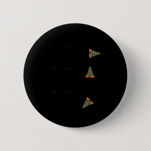 Badge Rond 5 Cm Xmas Ymas Zmas Tree Math Nerd Christmas (Devant)