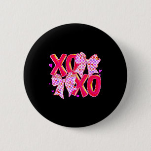 Badge Rond 5 Cm Xoxo Saint-Valentin Amour Drôle Coquette Nœud À Ca