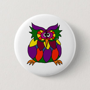 Badge Rond 5 Cm XX bande dessinée géniale d'art de hibou