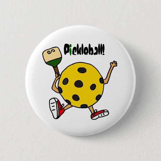 Badge Rond 5 Cm XX caractère drôle de Pickleball (Devant)