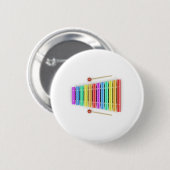 Badge Rond 5 Cm xylophone coloré avec mallets (Devant & derrière)