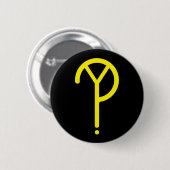 Badge Rond 5 Cm Y jaune ? Symbole sur le noir (Devant & derrière)