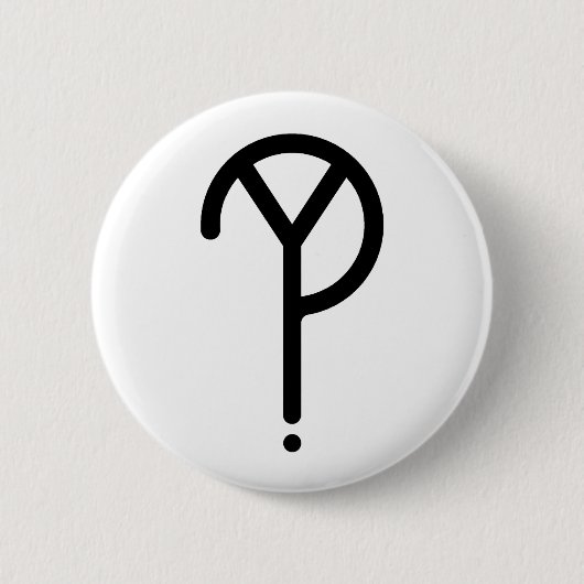 Badge Rond 5 Cm Y noir ? Symbole sur le blanc (Devant)