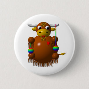 Badge Rond 5 Cm Yak jouant avec des Yo-Yo