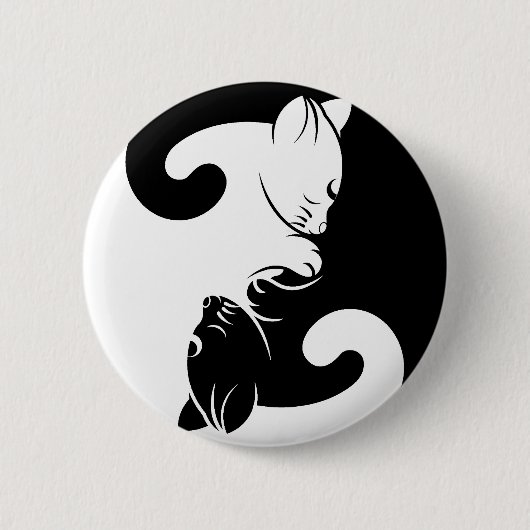 Badge Rond 5 Cm Yang de yin de chats (Devant)