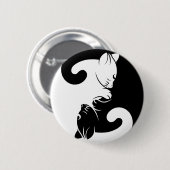 Badge Rond 5 Cm Yang de yin de chats (Devant & derrière)