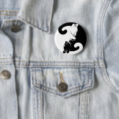 Badge Rond 5 Cm Yang de yin de chats (En situation)