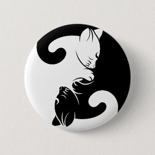 Badge Rond 5 Cm Yang de yin de chats