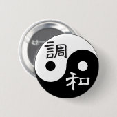 Badge Rond 5 Cm Yang de Yin d'équilibre et d'harmonie (Devant & derrière)