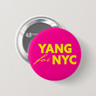 Badge Rond 5 Cm Yang pour le soutien électoral du maire de New Yo
