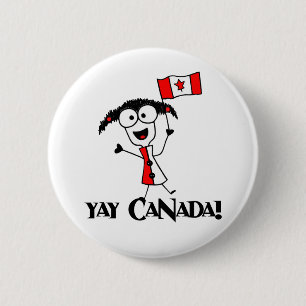Badge Rond 5 Cm Yay Canada ! Bouton