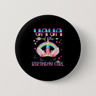Badge Rond 5 Cm Yaya Of The Birthday Girl Rainbow Unicorn Mères
