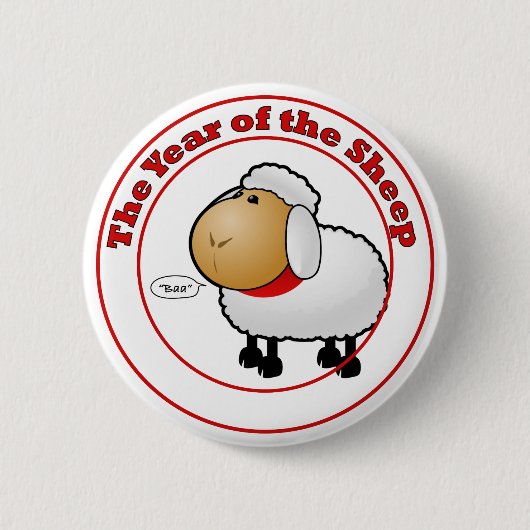 Badge Rond 5 Cm Year of the Sheep (Devant)