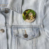 Badge Rond 5 Cm Yellow Flowers (En situation)