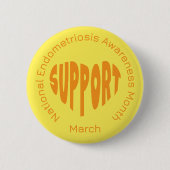 Badge Rond 5 Cm Yellow National Endometriosis Awareness Month (Devant)