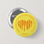 Badge Rond 5 Cm Yellow National Endometriosis Awareness Month (Devant & derrière)