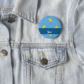 Badge Rond 5 Cm Yellow submarine and fish on blue (En situation)