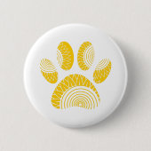 Badge Rond 5 Cm Yellow Sunflower Dog Paw Print (Devant)