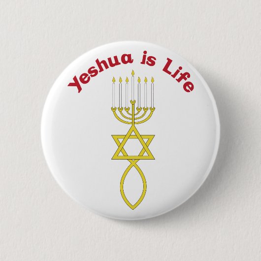 Badge Rond 5 Cm Yeshua est la vie (Devant)