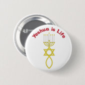 Badge Rond 5 Cm Yeshua est la vie (Devant & derrière)