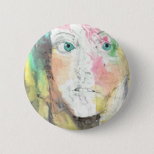 Badge Rond 5 Cm Yeux bleus (Devant)