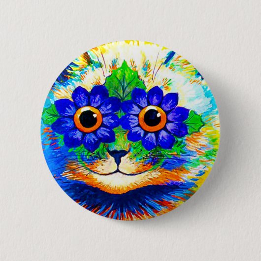 Badge Rond 5 Cm Yeux de fleurs de chat (Devant)