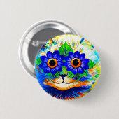 Badge Rond 5 Cm Yeux de fleurs de chat (Devant & derrière)