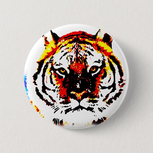 Badge Rond 5 Cm Yeux de tigres sauvages (Devant)