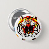 Badge Rond 5 Cm Yeux de tigres sauvages (Devant & derrière)