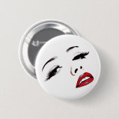 Badge Rond 5 Cm Yeux foncés Lèvres rouges Les femmes face maquilla (Devant & derrière)