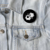 Badge Rond 5 Cm Yeux fous de bande dessinée (En situation)