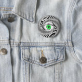 BADGE ROND 5 CM YEUX HYPNOTIQUE - HYPNOTISTE (En situation)