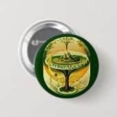 Badge Rond 5 Cm Yggdrasil, Arbre De Vie (Devant & derrière)