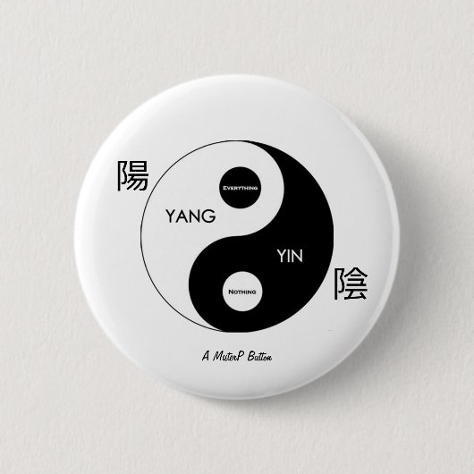 Badge Rond 5 Cm Yin et Yang - Bouton MisterP (Devant)