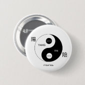 Badge Rond 5 Cm Yin et Yang - Bouton MisterP (Devant & derrière)