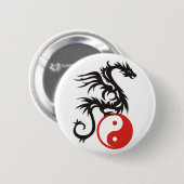 Badge Rond 5 Cm Yin et Yang Dragon (Devant & derrière)