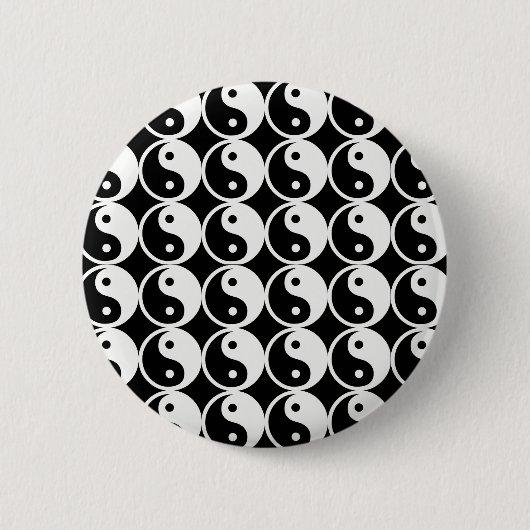 Badge Rond 5 Cm Yin et Yang Motif (Devant)