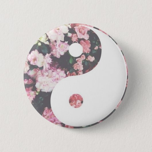 Badge Rond 5 Cm Yin floral Yang (Devant)