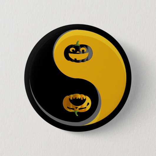 Badge Rond 5 Cm Yin Yang Citrouilles (Devant)